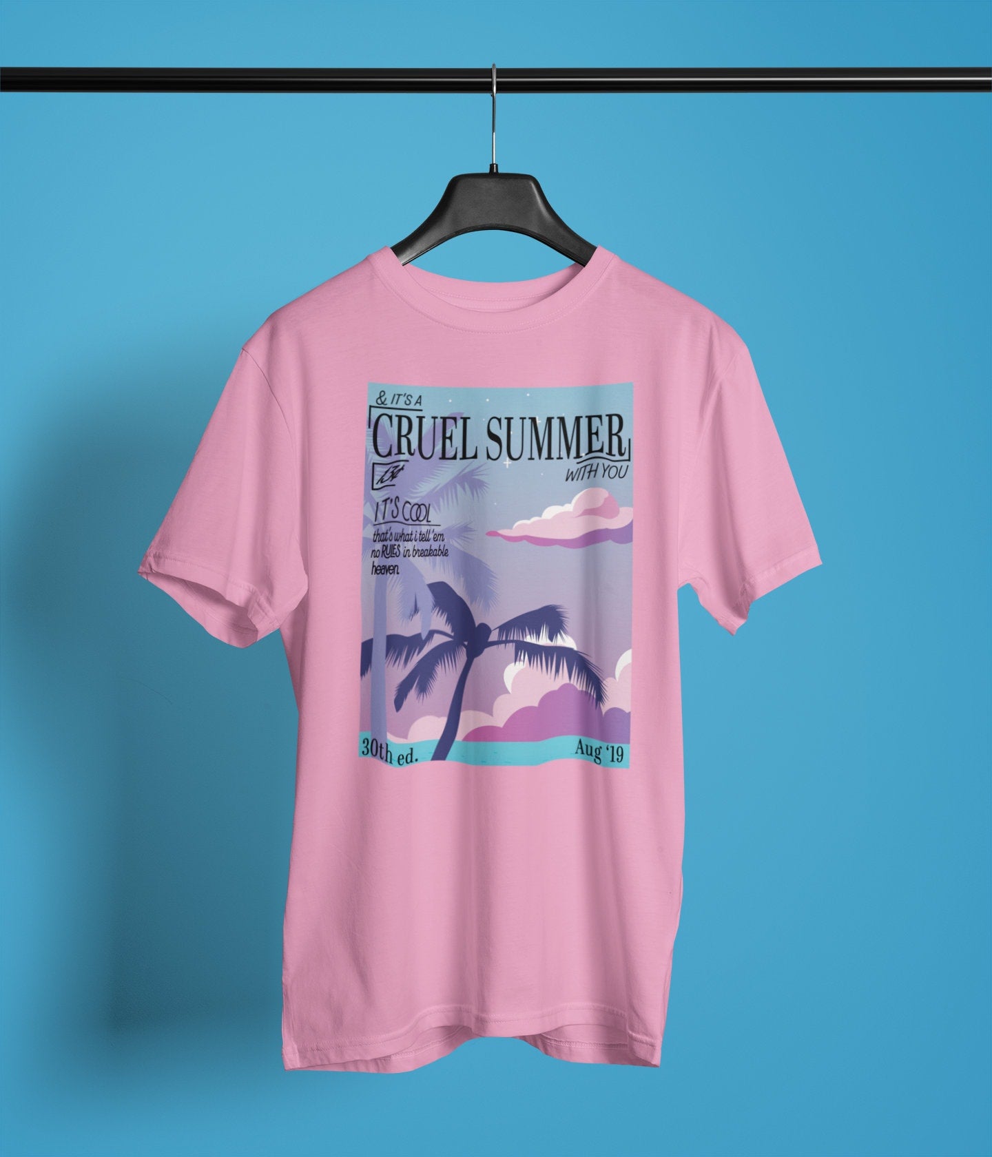 Cruel Summer lyric organic cotton t-shirt | TS vintage lover magazine design