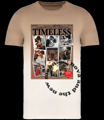 Dip dye tan/ cream timeless vintage magazine t-shirt | TS tv retro ombré dyed t-shirt