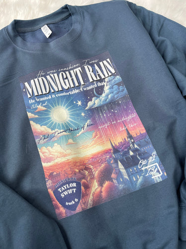 Midnight rain TS lyric sweatshirt | Midnights lyric sweater | Retro  magazine style