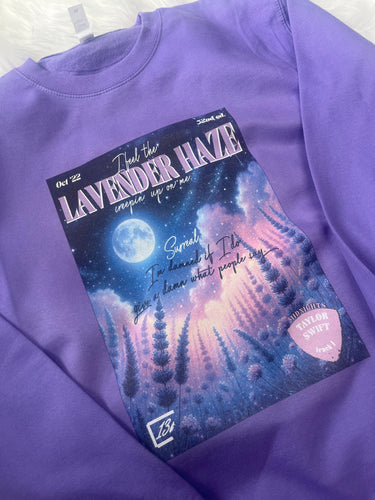 Lavender haze TS lyric sweatshirt | Midnights lyric sweater | Retro  magazine style