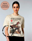 Nova boxy cropped t-shirt - Cowboy like me vintage magazine design | TS evermore