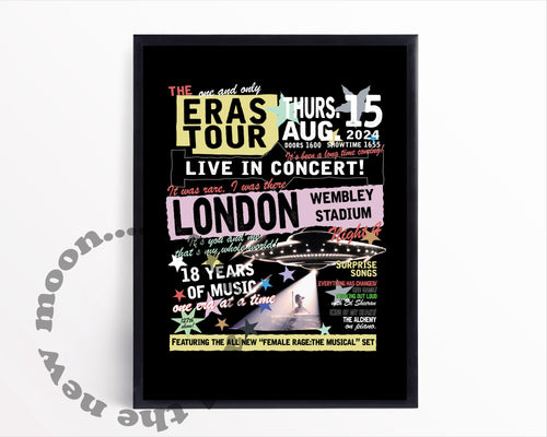 LONDON WEMBLEY NIGHT 4 |  Eras A4/A3 poster print | Vintage retro style concert poster