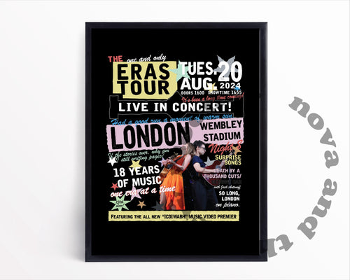 LONDON WEMBLEY NIGHT 8 with Jack Antonoff |  Eras A4/A3 poster print | Vintage retro style concert poster