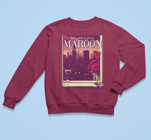 Marroon midnights TS lyric crewneck sweatshirt |  lyric sweater | Vintage magazine style | DTG printed