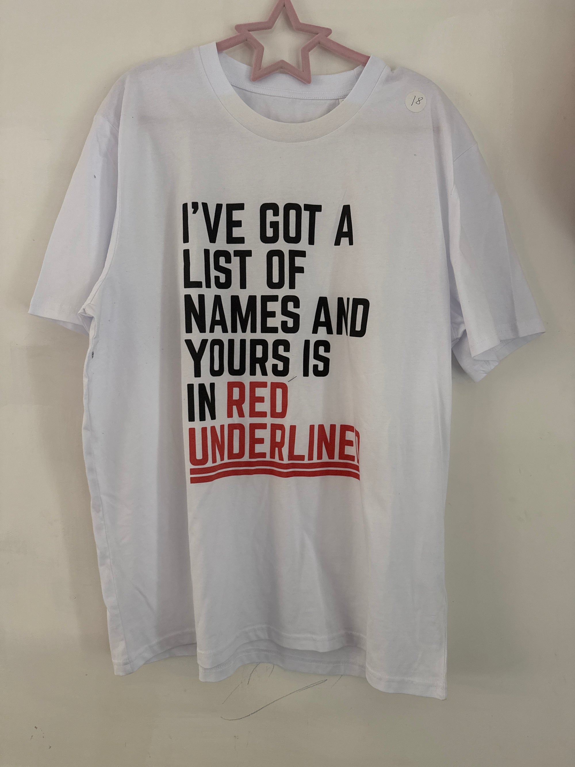 XL SALE white red underlined a3