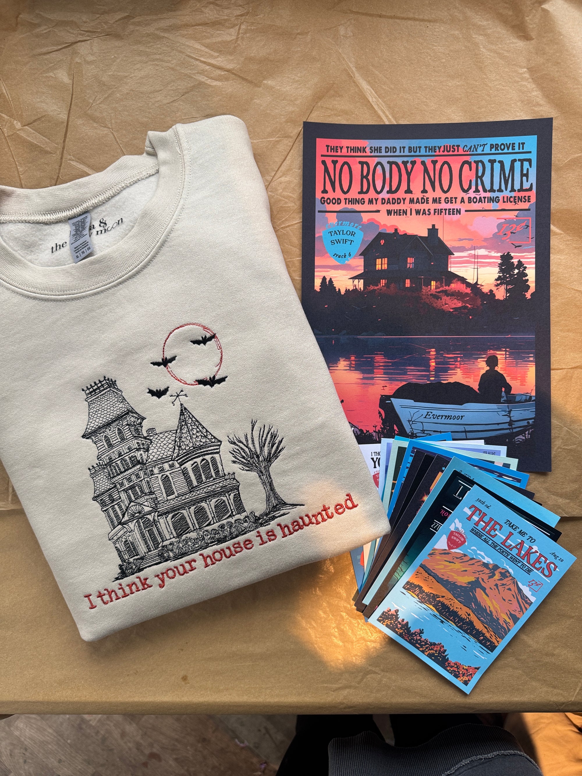 Halloween edition Embroidery TS Surprise Mystery Sweater/T-shirt Print and postcards bundle (Copy)