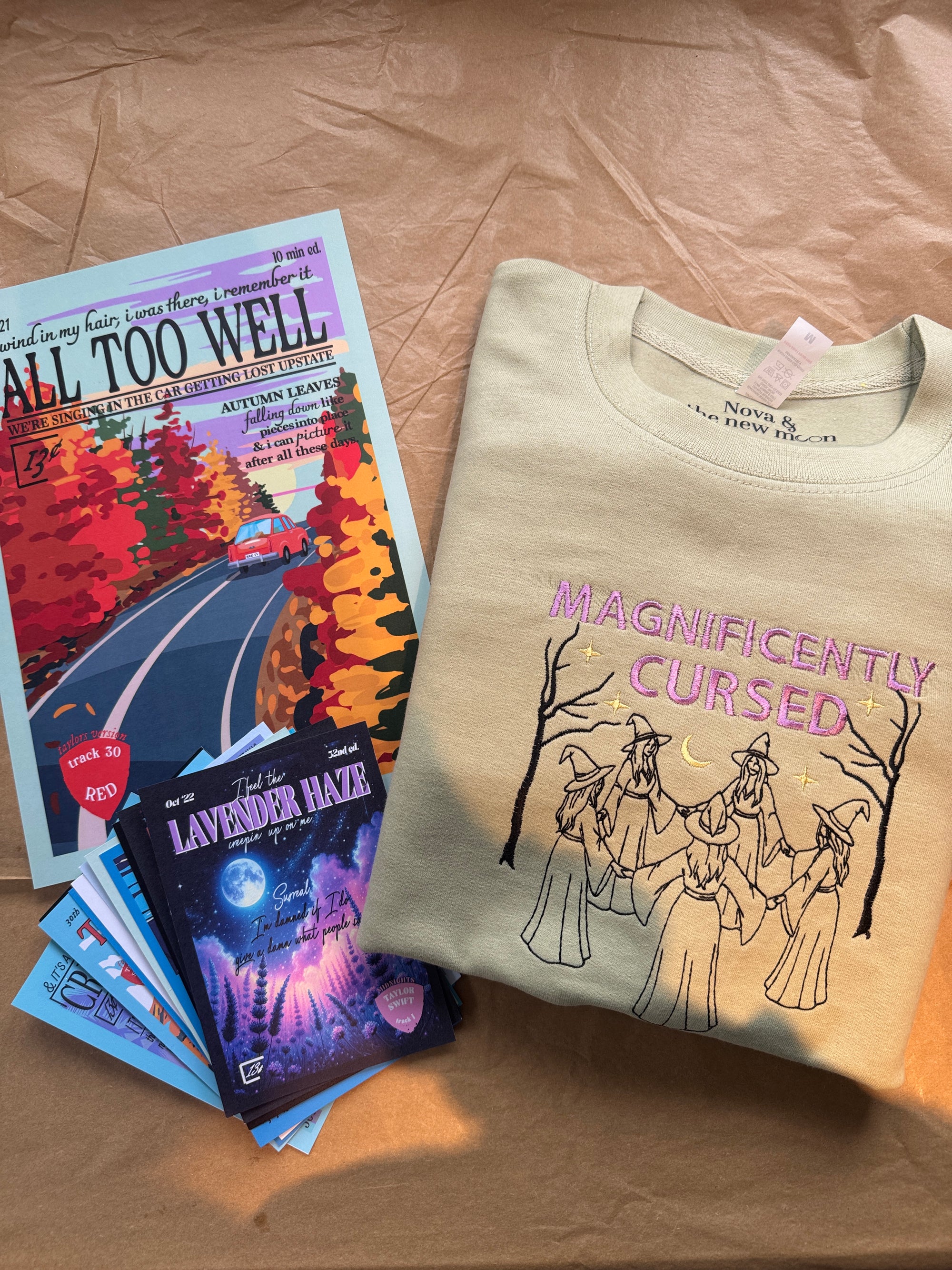 Halloween edition Embroidery TS Surprise Mystery Sweater/T-shirt Print and postcards bundle (Copy)