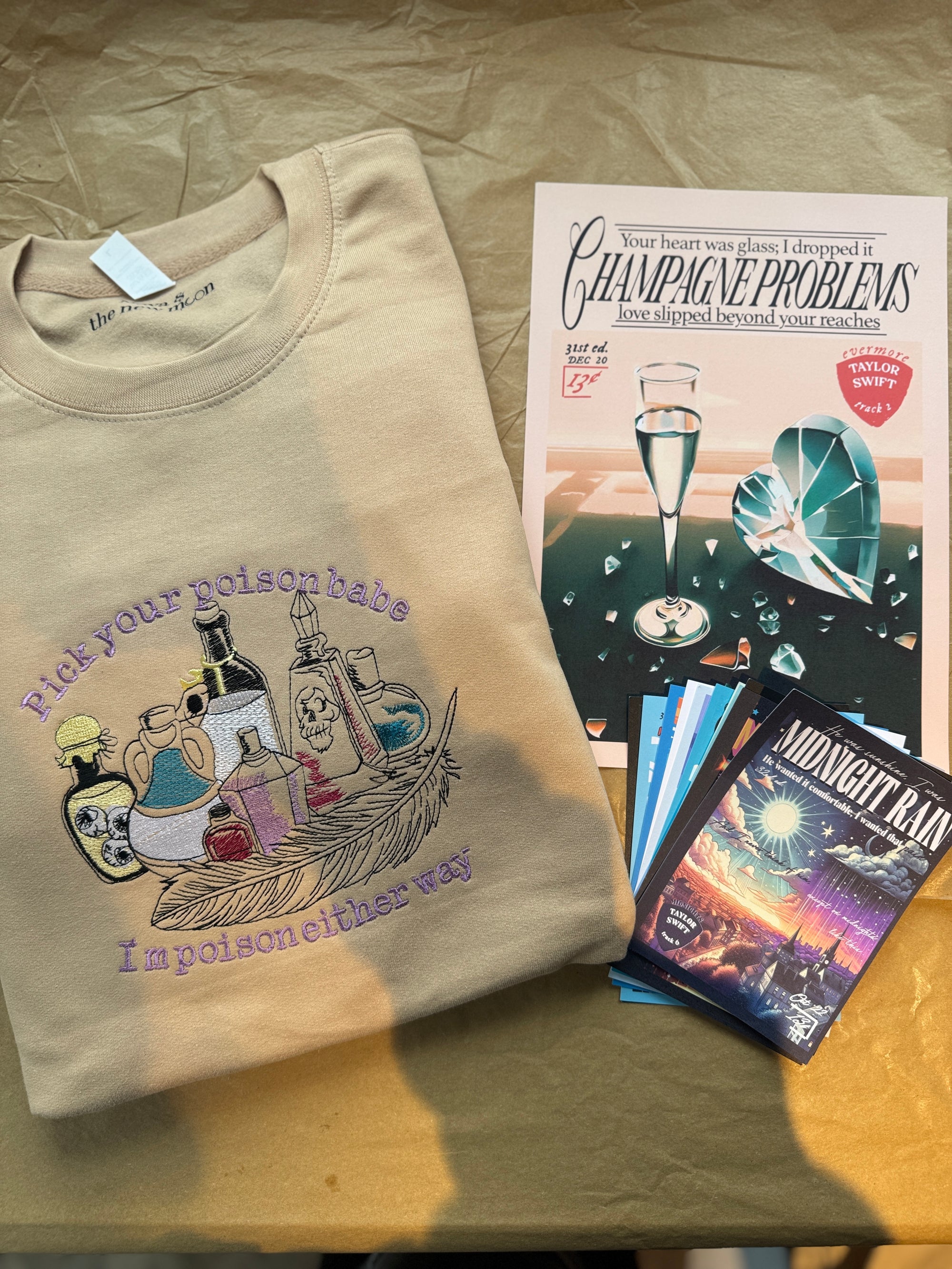 Halloween edition Embroidery TS Surprise Mystery Sweater/T-shirt Print and postcards bundle (Copy)