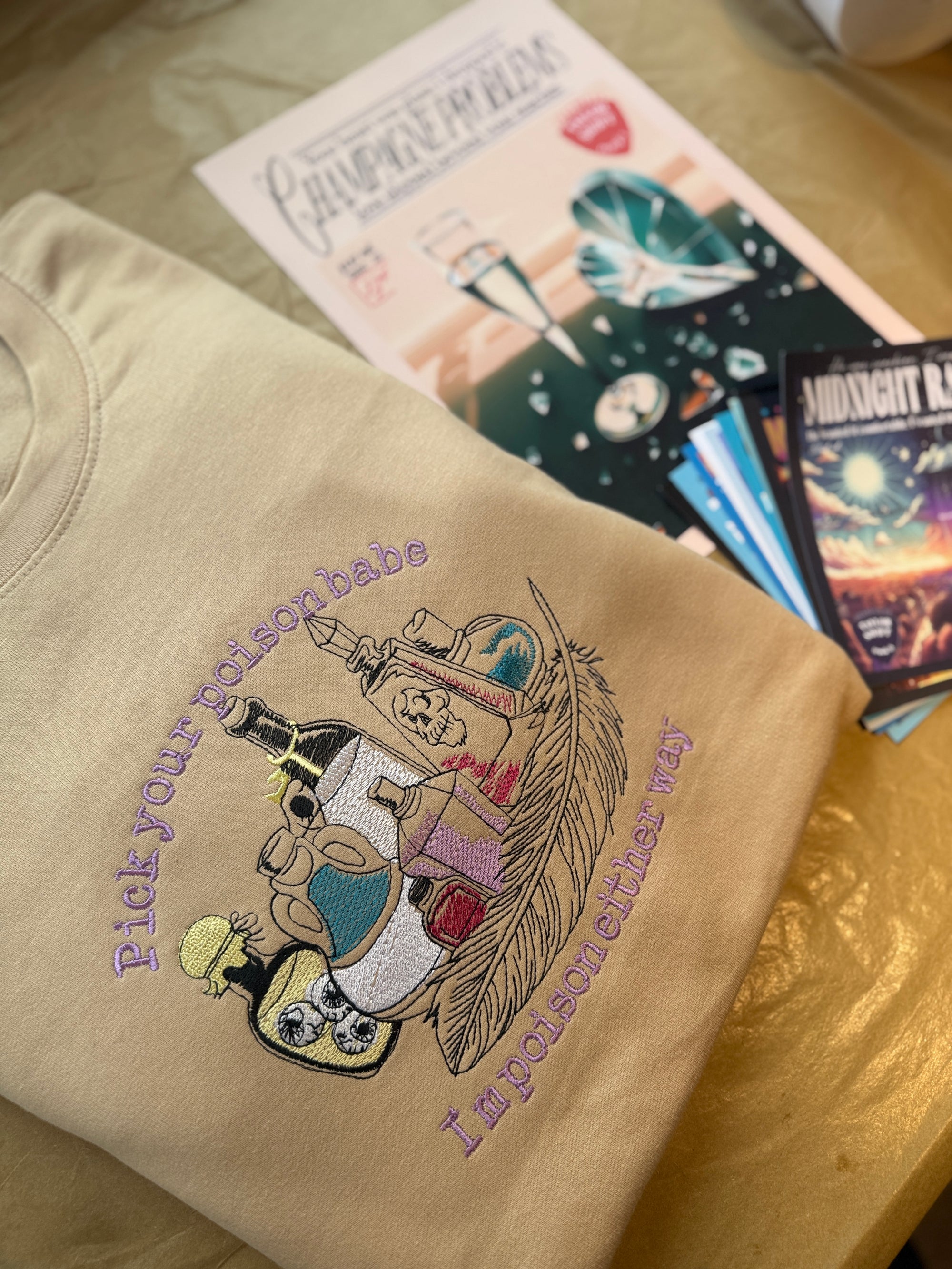 Halloween edition Embroidery TS Surprise Mystery Sweater/T-shirt Print and postcards bundle (Copy)