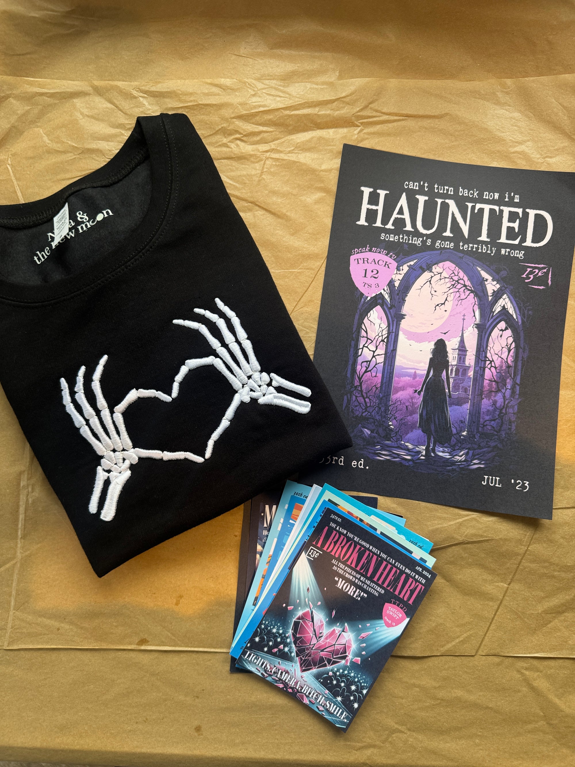 Halloween edition Embroidery TS Surprise Mystery Sweater/T-shirt Print and postcards bundle (Copy)
