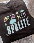 Opalite embroidered applique  lyric sweatshirt