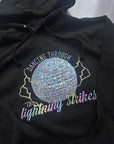 Dancing through the lightning strikes embroidered applique  lyric sweatshirt/ hoodie