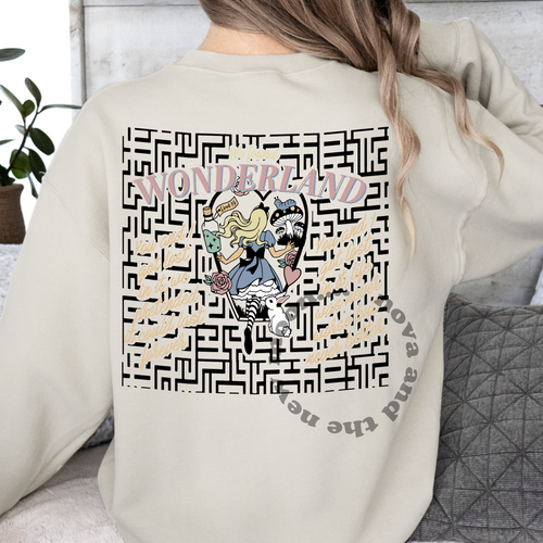 Wonderland 1989 TS lyric sweatshirt pocket and back print