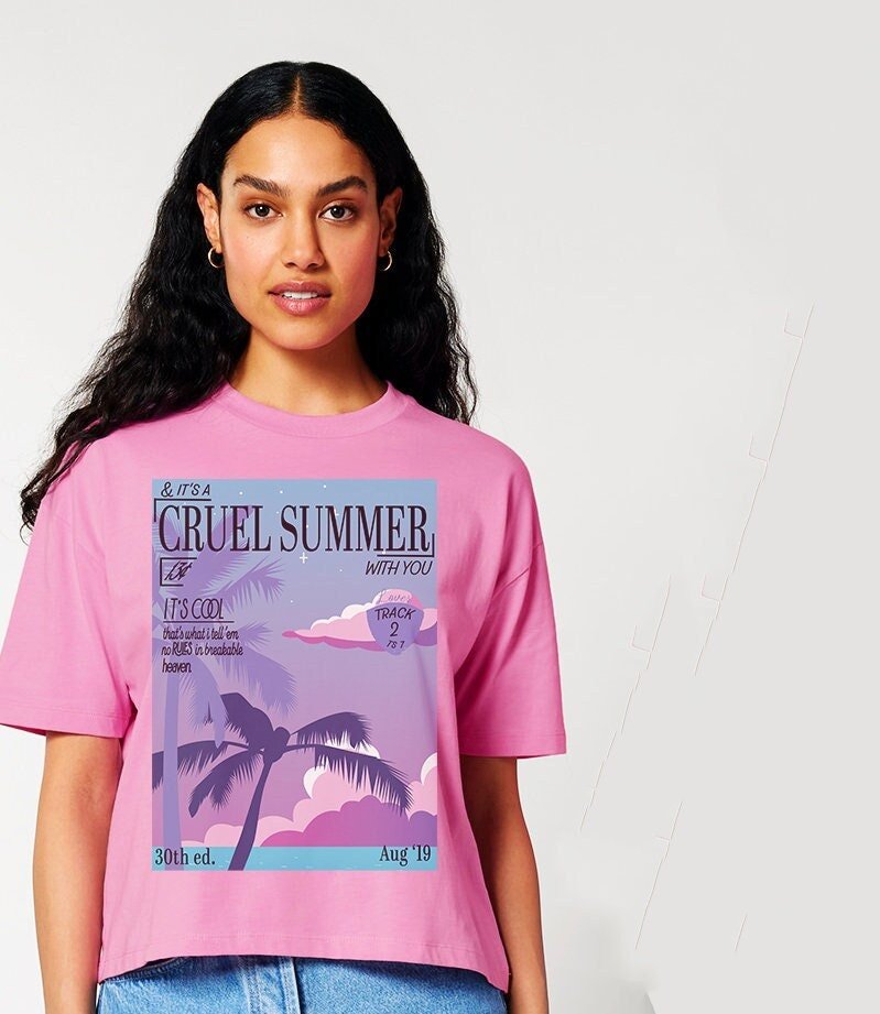 Nova boxy cropped t-shirt - Cruel Summer vintage magazine design