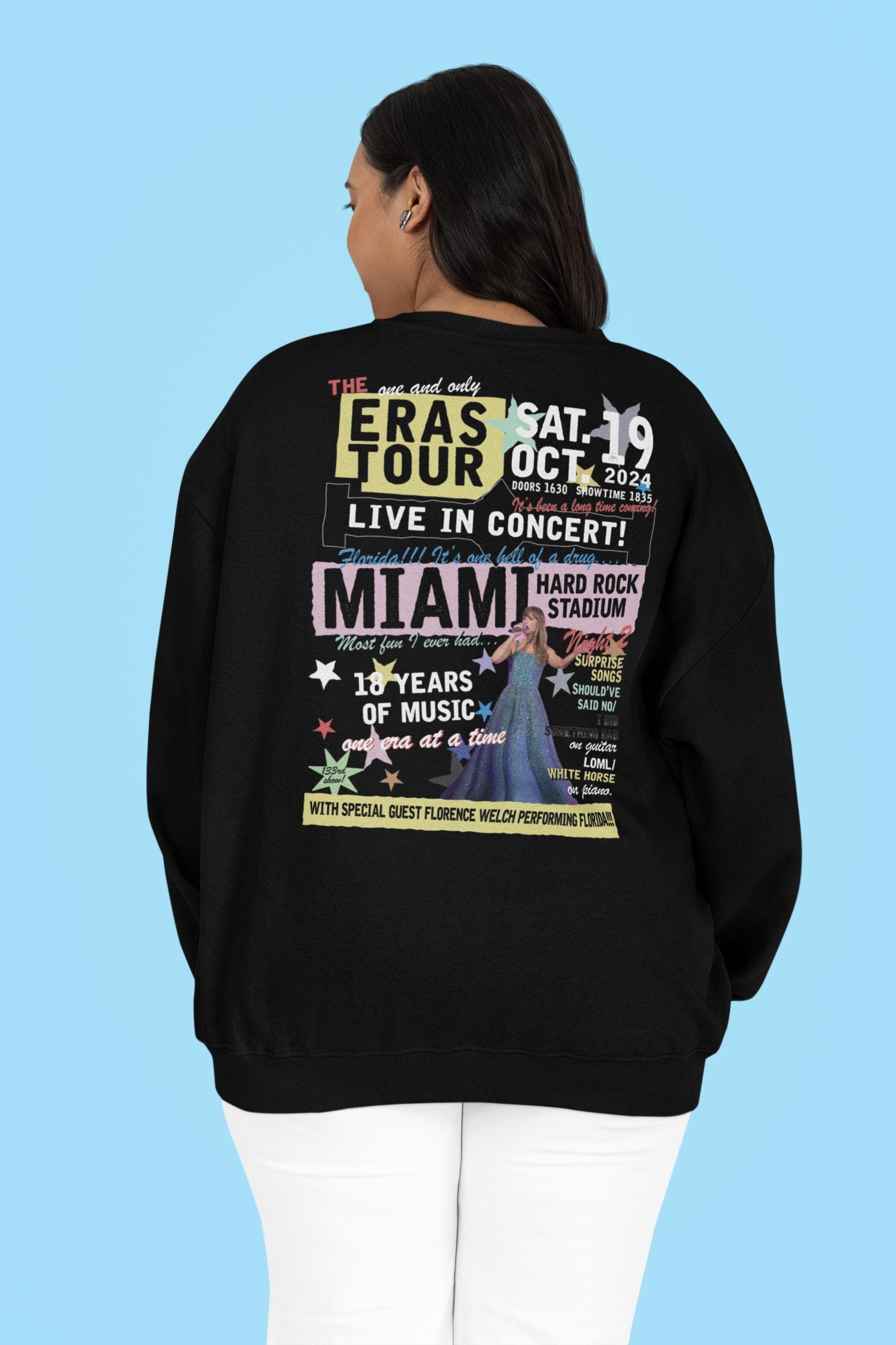 MIAMI FLORIDA Eras tour night 2 10/19/24| tour crew neck sweater