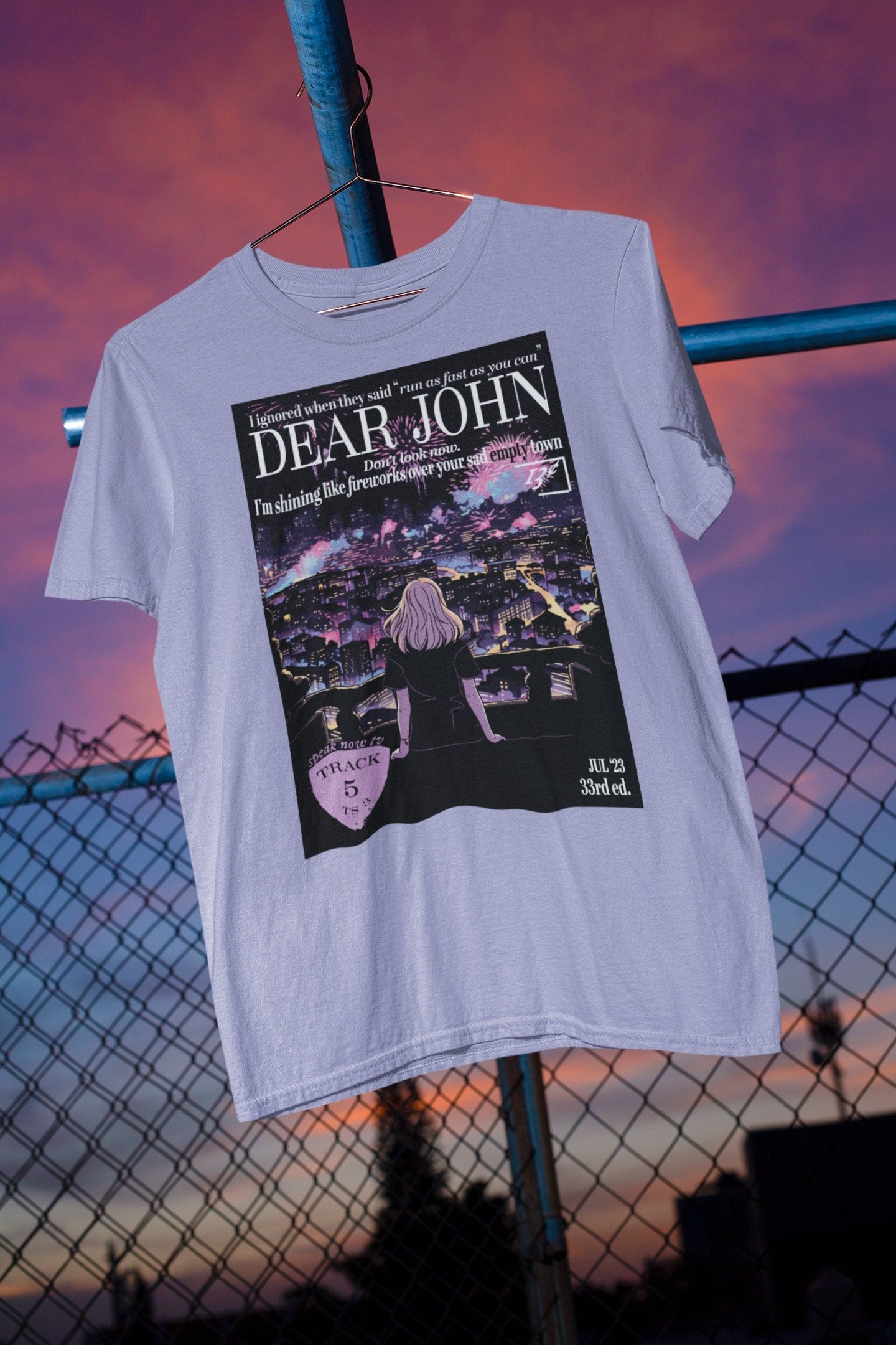 Dear John lyric organic cotton t-shirt | Vintage magazine design