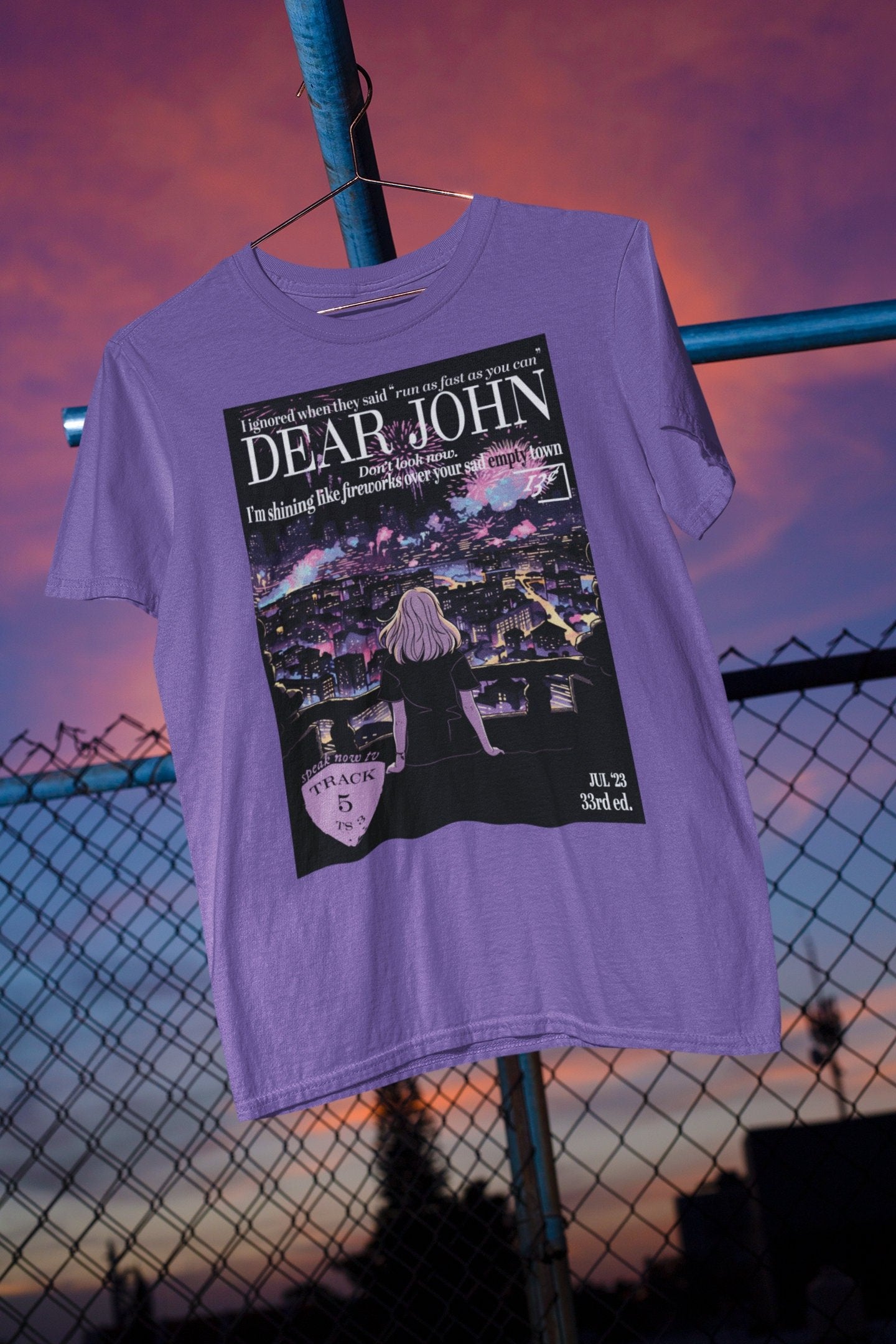 Dear John lyric organic cotton t-shirt | Vintage magazine design