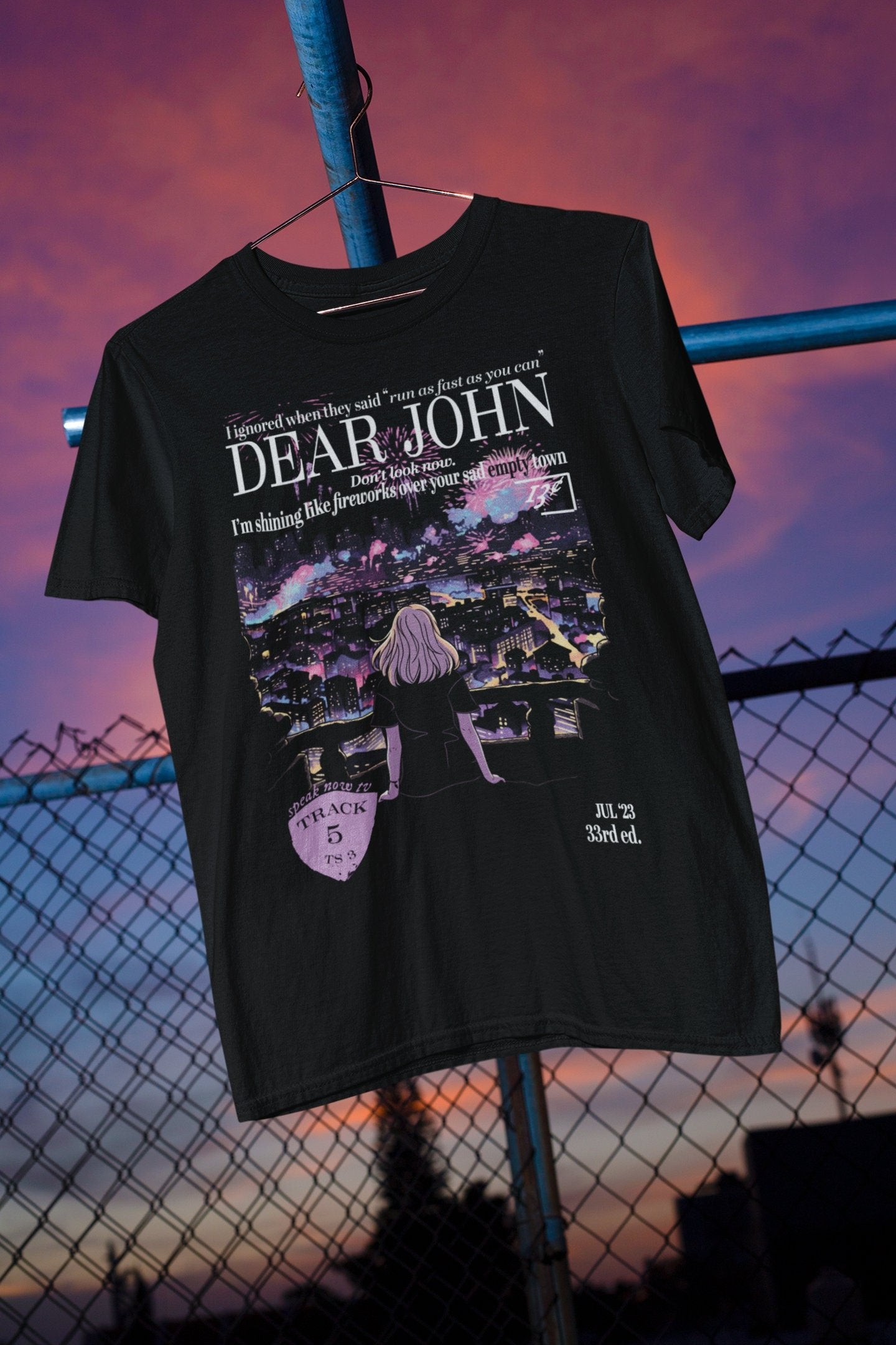 Dear John lyric organic cotton t-shirt | Vintage magazine design