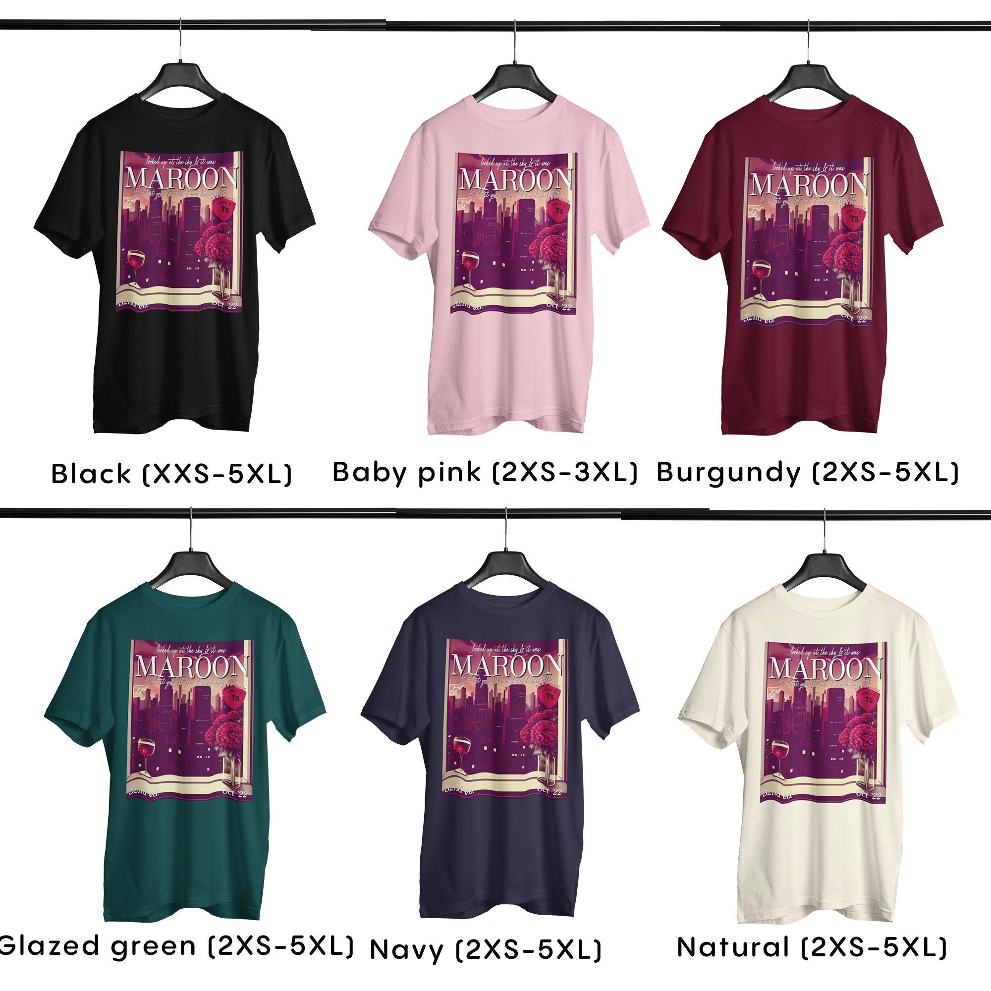 Maroon lyric organic cotton t-shirt