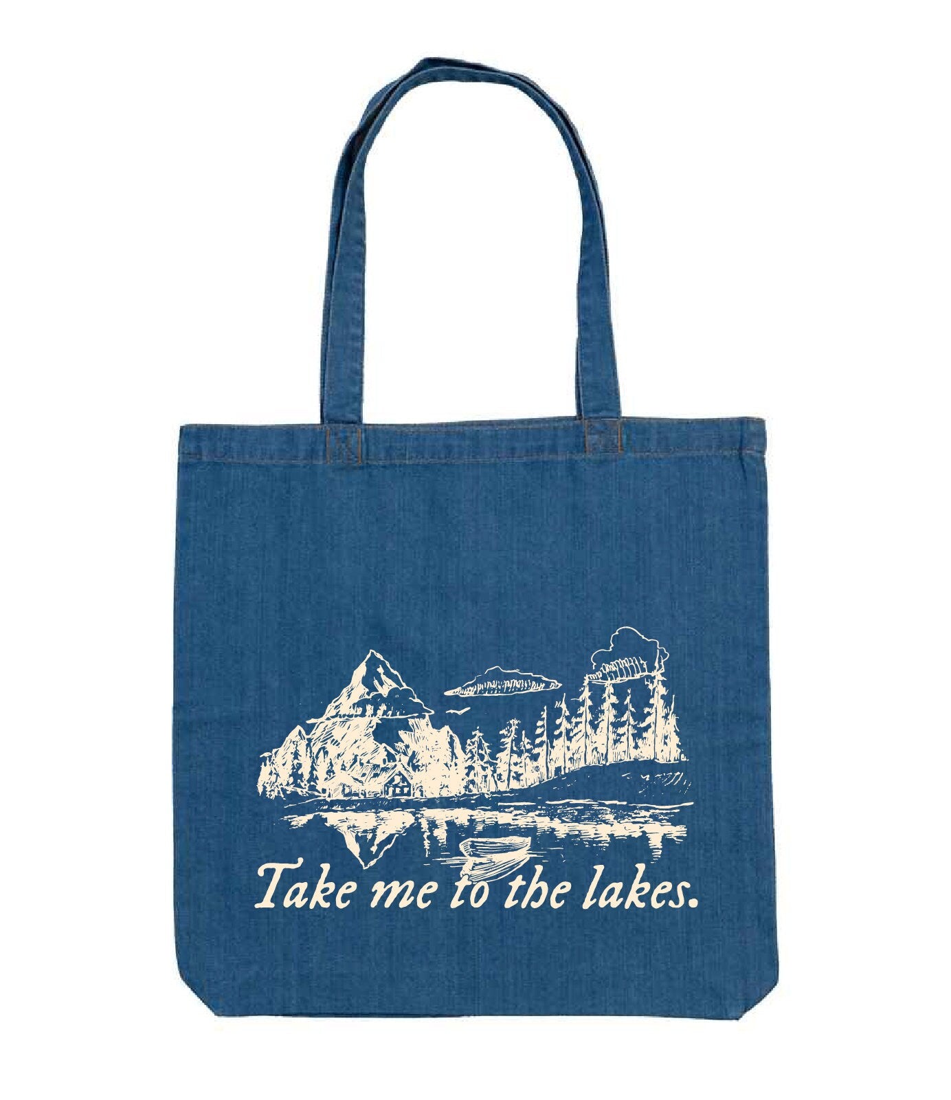 The lakes organic denim tote bag | Taylor Swift folklore lyrics shopping tote