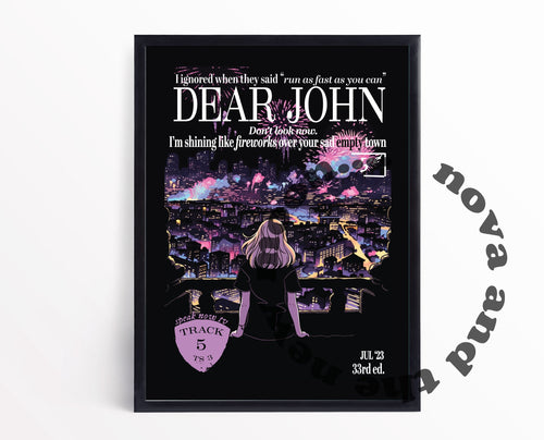 Dear John art print | TS speak now retro magazine style print A4 / A3