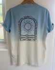 Dip dye blue/ cream august t-shirt | Taylor Swift folklore minimal style t-shirt