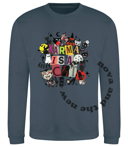 Karma | Karma is a cat halloween ts lyric sweatshirt XS-5XL