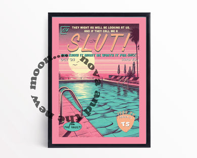 SLUT! TS vintage magazine style print A4 / A3 1989 tv vault