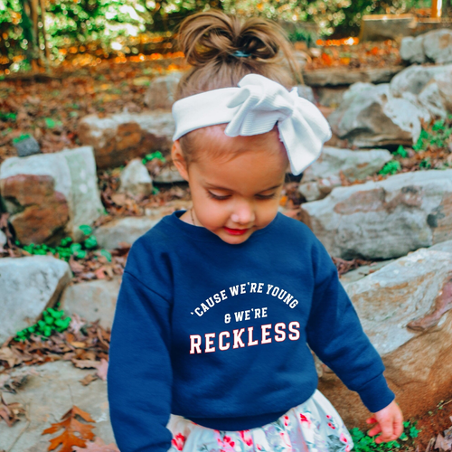 Young and reckless black space | kids 1989 TS navy sweater