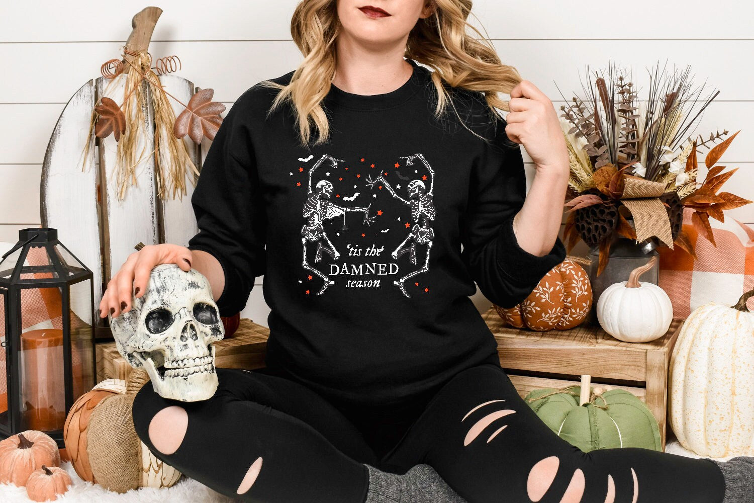 Tis the damned season TS halloween sweater| Evermore lyric sweatshirt