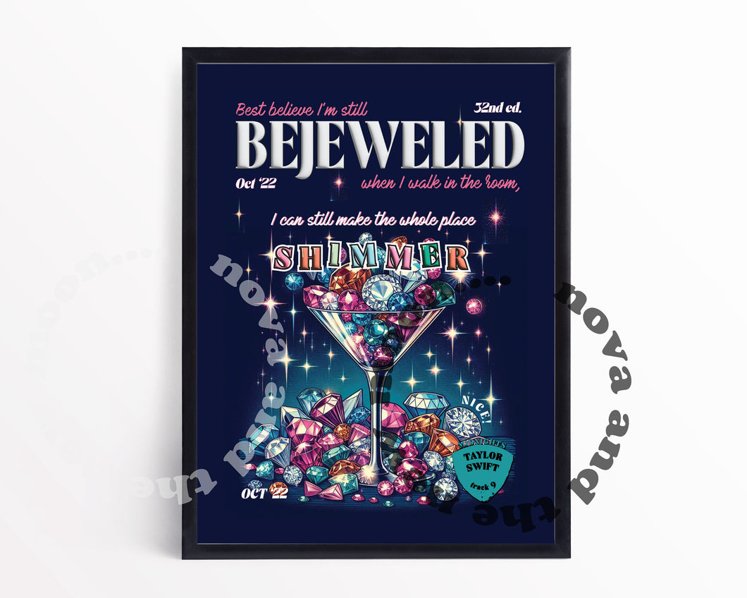 Bejeweled art print | TS midnights vintage magazine style print A4 / A3