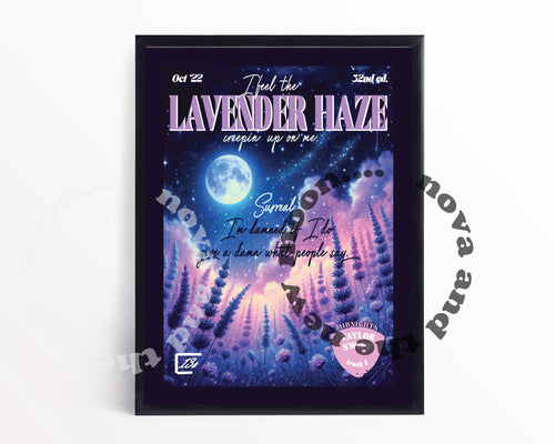 Lavender haze art print | TS midnights vintage magazine style print A4 / A3