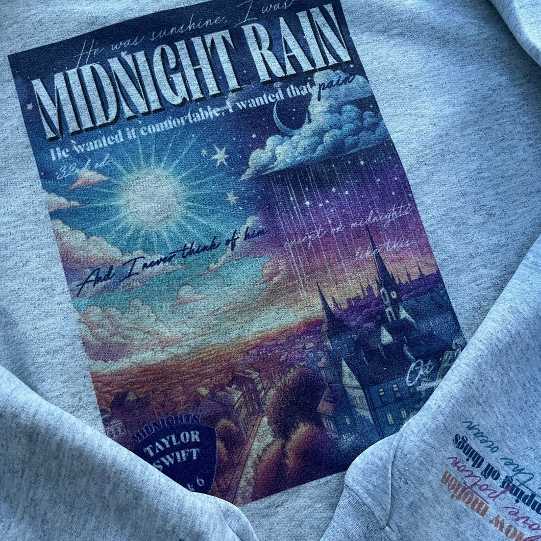 Midnight rain TS lyric sweatshirt | Midnights lyric sweater | Retro  magazine style