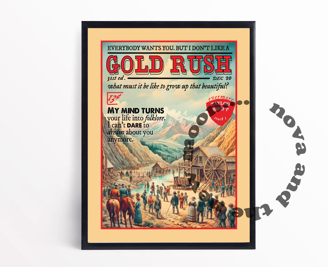 Gold rush TS vintage magazine style print A4 / A3