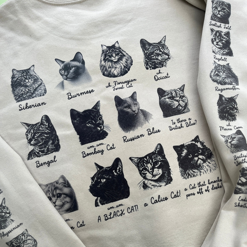 Karma Is A Cat' Vintage Sweatshirt | Inspired by Taylor Swift's Music Black / S